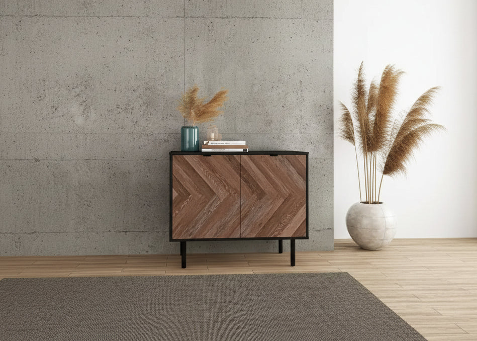 Meuble d'appoint de style Mid-Century avec 2 étagères ouvertes