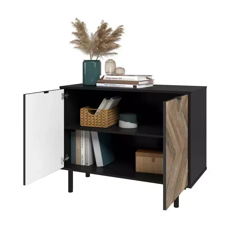 Meuble d'appoint de style Mid-Century avec 2 étagères ouvertes